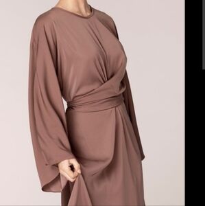Mina Wrap Waist Maxi Dress - Dark Mauve